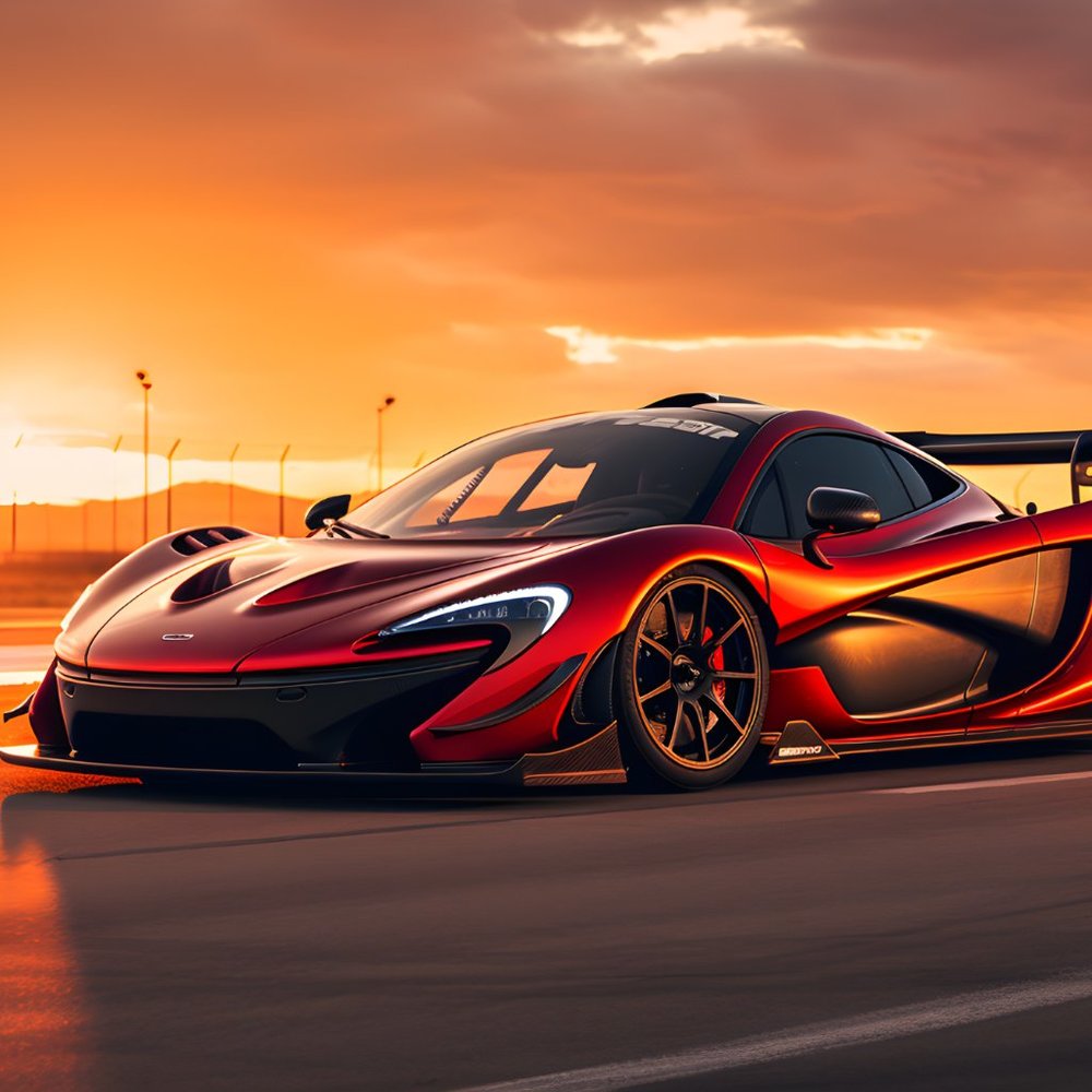 McLaren P1 race day on the track poster